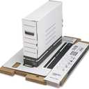 Bankers Box 12 Pack X-RAY Basic-Duty File Storage Boxes, Standard Setup, Secure Tab Lock Closure, White/Blue