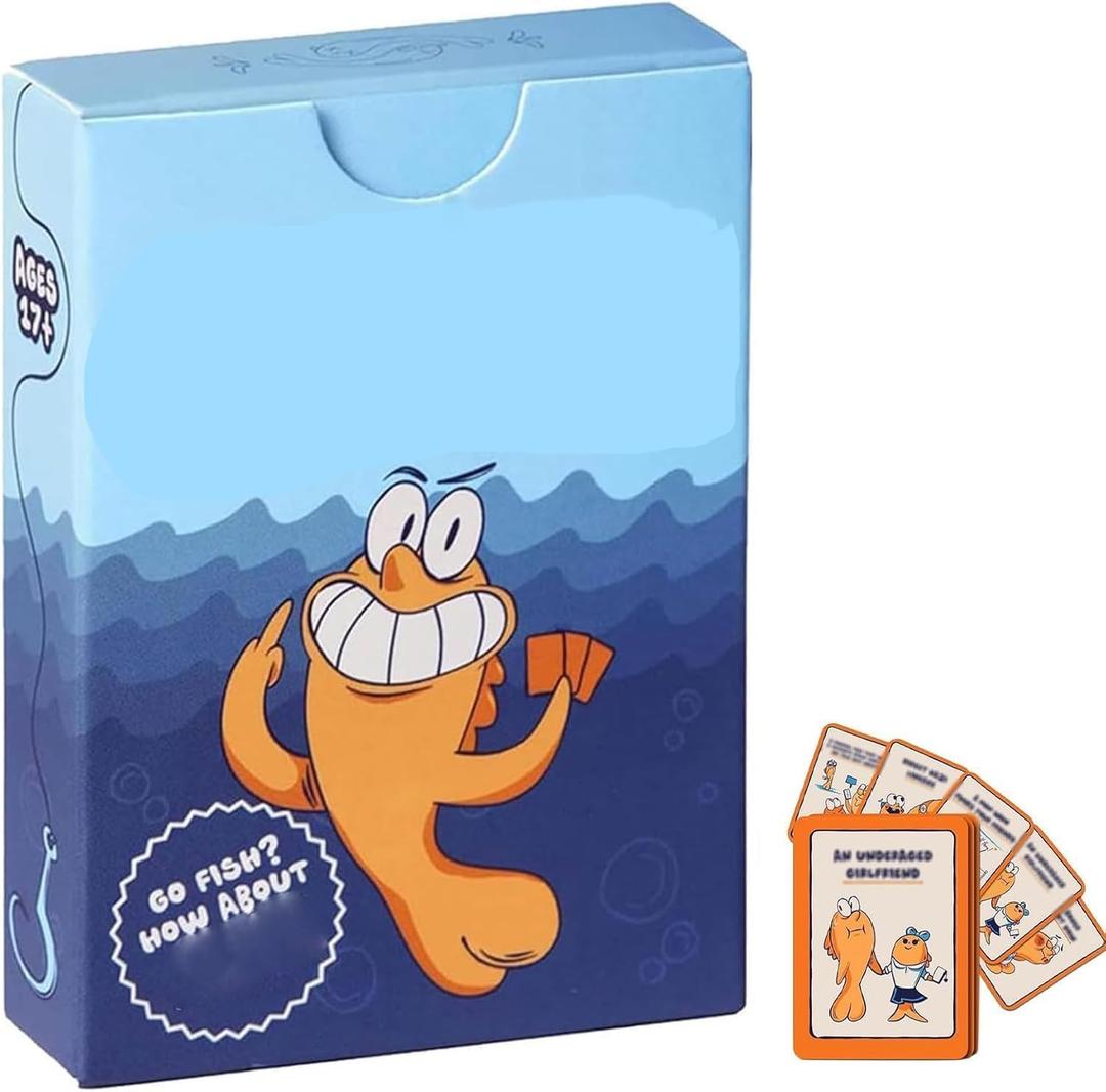 1pack Fish Card Game for Adult, Deck for 2+ Players, 2025 New Night Party Game Family Classic Interactive Fun for Adults, Gag Gift for Friends, Couples & Coworkers (1pcs)