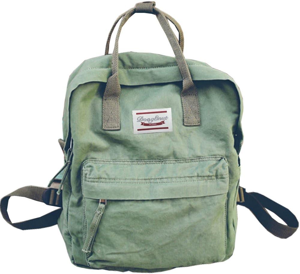LuckyZ Women's Casual Style Lightweight Canvas Backpack Travel Daypack Small Handbag Purse Army Green