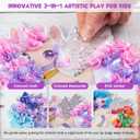 2 x MyPixie Poke Art Kits for Girls, Arts and Crafts for Kids 4-8, DIY Creative Activity Toys, Christmas Birthday Gifts for Girls 4 5 6 7 8 9 10 Year Old (Pink)