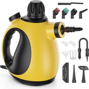 Handheld Steam Cleaner for Home - Pressurized Handheld Steamer for Cleaning with High Pressure, Chemical-Free Multi-Purpose Portable Deep Steam Cleaner for Cleaning Windows, Couch(Yellow)