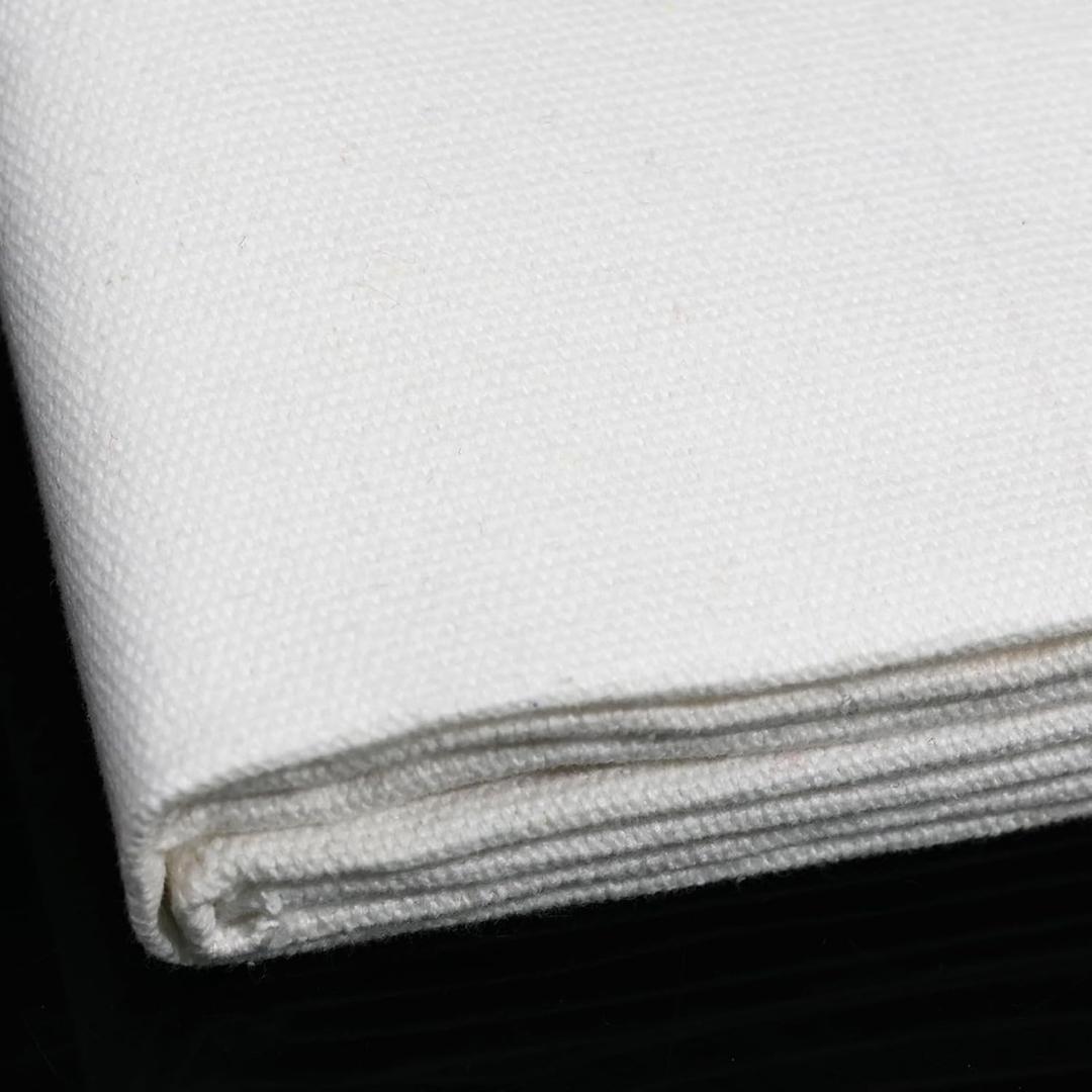 Cotton Canvas Fabric 59x39 Inches, Thick Canvas Fabric, 10oz, Suitable for Painting, Sewing, Bag,Crafts, Embroidery, Handmade Home Decor(White)
