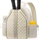Sucipi Pickleball Bags for Women Lightweight Crossbody Pickleball Sling Bag Stylish Quilted Pickleball Paddle Bag (Medium, Pearl Beige)
