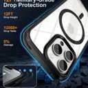 2 x for iPhone 15 Pro Max Case, Strong Magnet-Compatible with MagSafe, Shockproof Military-Grade Protection, Slim Mag Safe Thin Phone Cover Promax 6.7 in for Apple 15pro Max (Clear Black)