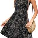 AUSELILY Womens Summer Dress Casual Sleeveless Crewneck T Shirt Sundress Flowy Tiered Swing Mini Dresses (Black, XL)
