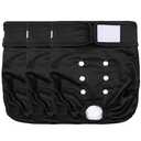 Wegreeco Washable Female Dog Diapers Highly Absorbent Reusable Diapers for Dog in Heat Dog Period Diapers, 3 Pack (Black,Medium)