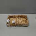 Bathroom Tray Countertop, 10 Inch Water Hyacinth Bathroom Basket, Toilet Tank Bathroom Vanity Tray, Rattan Wicker Tray for Bathroom Decor Coffee Table (Small)