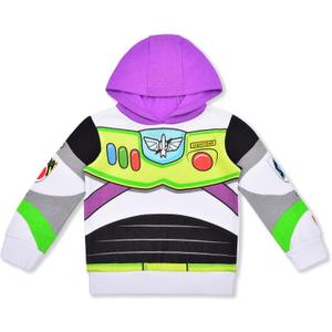 Disney Boy's Buzz Lightyear Pullover Fashion Hoodie, Toy Story Outfit, Size 3T White