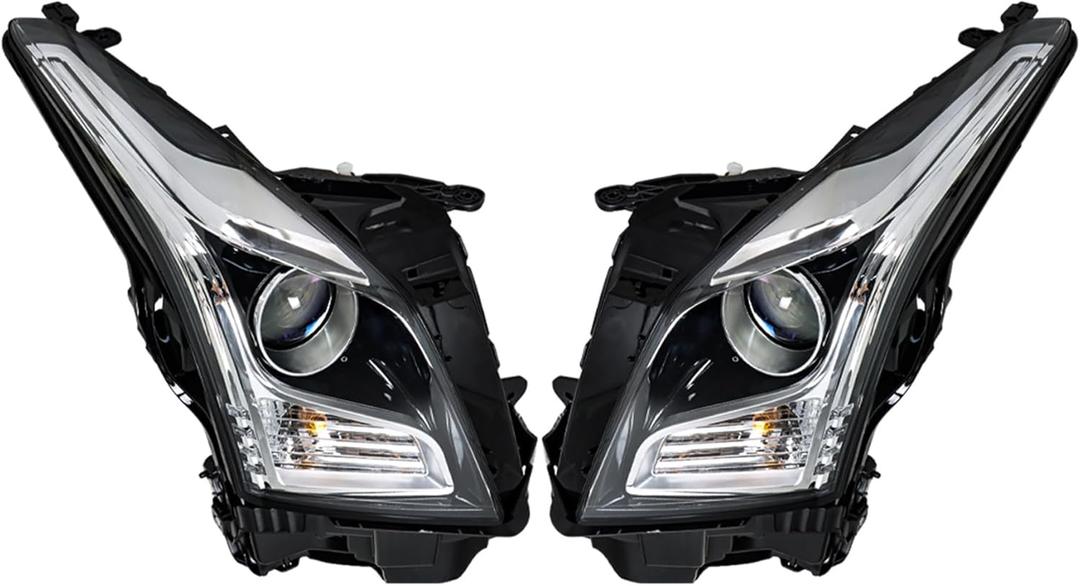 Headlights Assembly Replacement for ATS Sedan 2013-2018 Halogen Type Projector Headlights Driver and Passenger Side