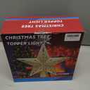 10" Christmas Tree Topper Projector with 6 Projection Modes, Lighted Christmas Tree Topper Star Built-in LED Rotation Light, 3D Glitter Dynamic TreeTop for Xmas Holiday Party Decorations Gift (Silver)