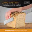 Orblue Serrated Bread Knife with Upgraded Stainless Steel Razor Sharp Wavy Edge - Bread Cutter Ideal for Slicing Homemade Bagels, Cake (8-Inch Blade with 5-Inch Handle) (Ageless Silver)