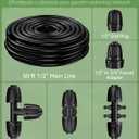 Pawfly 50 ft 1/2 Inch Drip Irrigation Tubing Main Tube, 1/2 Irrigation Tubing for Garden Irrigation System, Flexible PVC Main Line with 5 Barbed Locked Drip Irrigation Parts, 1/2" Drip Irrigation