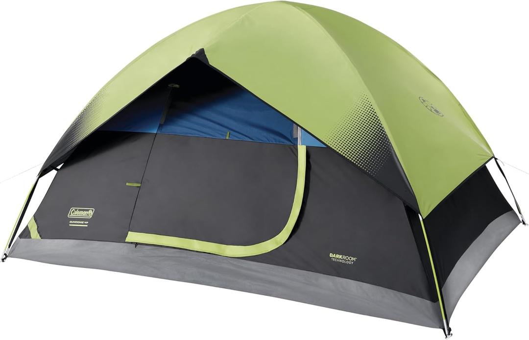 Coleman Sundome Dark Room 4/6 Person Tent, Blocks 90% of Sunlight to Keep Inside Cool, Weatherproof Tent with Rainfly Sets Up in Minutes