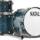 Natal KWN-TJ-BCB1 Walnut Originals Series 3-Piece Shell Pack l Traditional Jazz Configuration Includes 12" x 8" Tom, 14" x 14" Floor Tom & 18" x 14" Bass Drum l Cerulean Blue Lacquer Finish