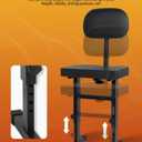 STRICH Piano Bench Adjustable Stool, Music Keyboard Bench Seat with Backrest, Piano Chair with Padded Cushion for Musicians, Black, SPB-M50S