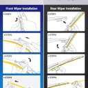 5 PLUS Wipers Replacement for Jeep Wrangler JL 2018-2023 Windshield Wiper Blades,16"+16" Windshield Wipers with 12" Rear Wiper Blade - Factory Fit & All-Season OEM Quality (Pack of 3)