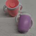 Munchkin Sippy Cup for 6 Month Old and Up, Spill Proof Miracle 360 Toddler Cups with Transition Handles, 7 Ounce, 2 Pack, Pink/Purple