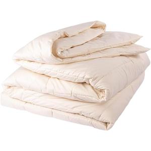 Sleep & Beyond myMerino Light 100% Organic Duvet Wool Comforter for All Seasons - Ultra Soft, Breathable, Warm & Cool - Moisture Wicking - Ivory - Full/Queen 90x90