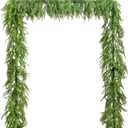 2pack 6Ft/Piece Artificial Pine Garland Christmas Garlands for Decoration Faux Greenery Garland for Table, Mantle, Wall, Indoor, Outdoor Winter Christmas Decorations (2, 6 Ft)