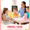 Cute Pencil Case,Unique Aesthetic 3D Schoolbag-Shaped Pencil Pouch for Girls Boys Kids Women,Big Capacity Pen and Pencil Stationery Organizer Bag with Zippers for School Office (Pink Rainbow)