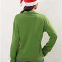 New Pullover Ugly Christmas Sweaters Cartoon Character Green Monster Print Unisex Sweatshirt with Christmas Hat (Medium)