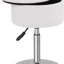 Adjustable Ottoman Stool White Vanity Stool Vanity Chair for Makeup Room Stool Chair for Vanity Stool with Storage Makeup Stools with Storage Swivel Makeup Chair for Bathroom Faux Leather
