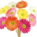 10 Pcs Artificial Gerbera Daisies Flowers Artificial Daisy Bouquet Fake Daisy Stems Faux Flowers Bulk Artificial Flowers Wildflowers Silk Flowers for Wedding Bridal Bouquet Party Home Kitchen