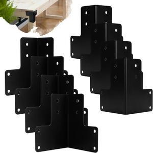 8Pcs Sturdy Steel Corner Brackets, Workbench Brackets Kit with Screws, Heavy Duty Corner Bracket for Deck Edge Work Bench
