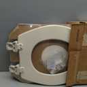 Mayfair Cameron Bone Toilet Seat, Non Slip Heavy Duty Wood, Easy Clean, Made in USA, Round