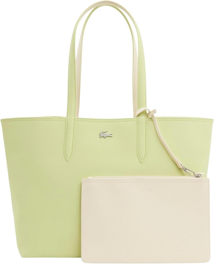 Lacoste Women's Anna Reversible Tote with Pouch, Sencha Poudre, One Size