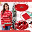 dressfan Unisex Funny Christmas Sweaters Xmas Family Matching Sweater Knit Pullover Crew Neck Long Sleeve for Women & Men (Small, Red-snowflake)