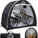 PROLEE Bike Shed 6.6FT, Waterproof Oxford Fabric Storage Tent for 2 Bikes, Outdoor Storage with Window Design, Black