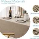 Veblandy Rectangle Tablecloth Linen Textured Waterproof & Stain Resistant Table Cloth Wrinkle Free Decorative Fabric Farmhouse Table Cover for Dining/Party/Buffet/Wedding, 60 x 84 Inch, Mocha