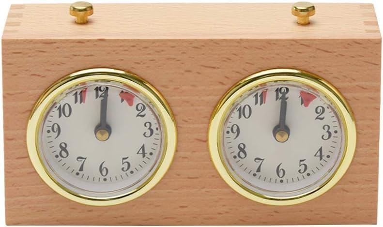 Chess Timer, Professional Analogue Count Up/Count Down Timer for Chess & Go  No Battery Required (Wood)