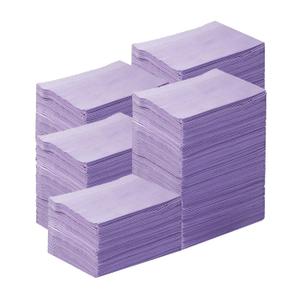 JMU 500 Pack Dental Bibs, 2-Ply Tissue 1-Ply Film, White Disposable Dental Bibs Waterproof Tattoo Bib 13" x 18" Patient Bibs Tray Covers - Purple