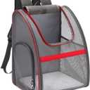 cat Bags Fashion Net Breathable Pet Backpack Outdoor Portable Pet Backpack Universal Pet Bag for Cats and Dogs Soft Side Travel Cat Bag(Red)
