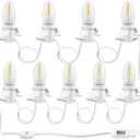 kzfuli Christmas Village Lights, C7 Blow Molded Light Cord with 9 LED Bulb.11.8Feet Suitable for Christmas Village Houses, Halloween HolidayHoliday Lighting - Warm Light