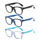 3 Pack kids Blue Light Blocking Glasses For Girls And Boys Computer Blue Light Blocking Glasses For Age 3-9 (Black + Dark blue + Light blue)