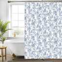 Seorsok Blue Shower Curtain,Sage Cotton Floral Cottagecore,Elegant Floral Fabric Shower Curtain Machine Washable Waterproof Bathroom Decor 60'Wx72'L inches