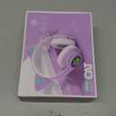 Wireless Cat Ear Headphones for Kids, LED Light Up Kids Girls Bluetooth Headphones with Microphone for School/Travel/Sports/Gaming/Gifts/Christmas (Purple)