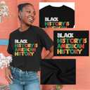 Black History Month Shirts for Women Africa American Tshirts Black Pride Tee Tops (Black, L)
