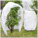 BSTPCOO 2 Pack Winter Plant Covers Freeze Protection with Drawstring, 39.3" x 39.3" Frost Cloths for Outdoor Plants Covers for Winter Cold Weather Tree Covers Freeze Protection, Shrubs Trees Jacket, White