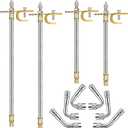 Hotop 4 Pieces Valve Stem Extension Stainless Steel Braided Extenders, 6 Pieces 45 90 135 Degree Brass Extenders for Cars Trucks Motorhome Trailer Rv Trailer Vehicle(7 Inch, 12 Inch,Silver)