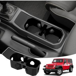 Portavasos para Jeep Wrangler JL JLU 4XE/Gladiator JT 2018-2024, accesorios para portavasos y tapete interior para Jeep Wrangler 2024 (para Wrangler)