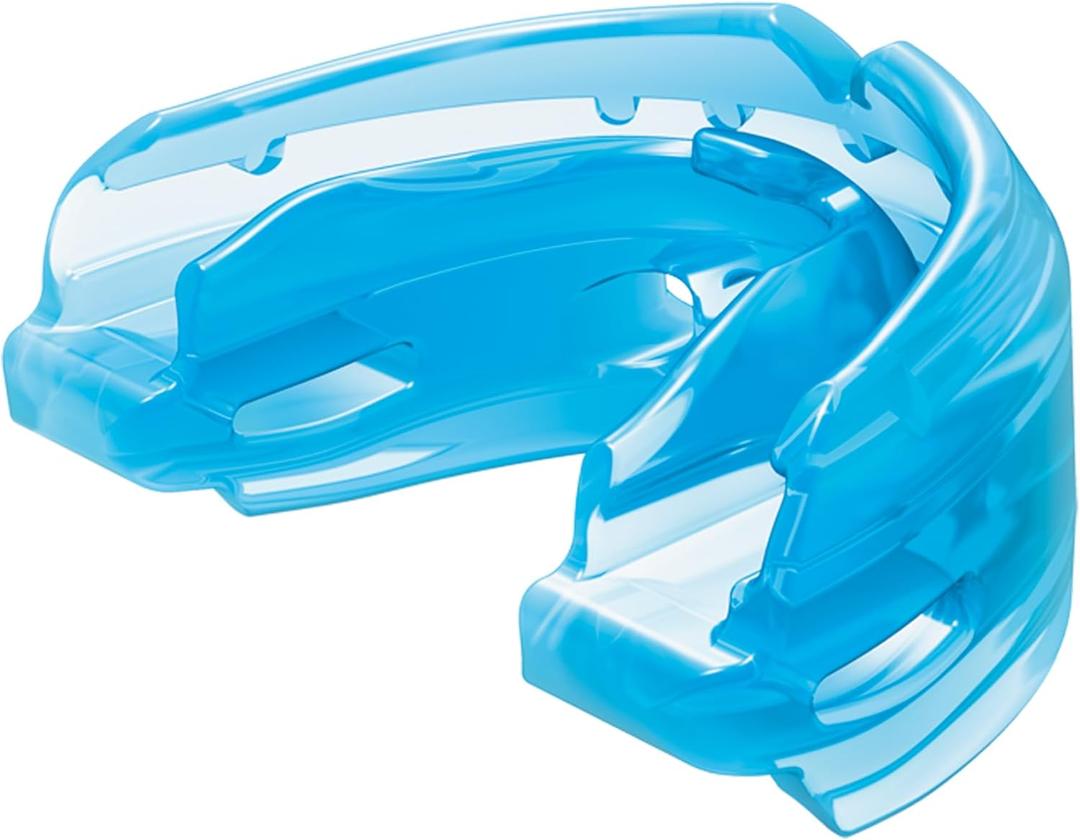 Shock Doctor Braces Mouth Guard for Sports - Upper & Lower Mouthguard for Lacrosse, Hockey, Baseball, Football (Adult: 12+ yrs, Blue)