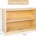 Wooden Storage Cabinet,2-Tier Montessori Shelf Toy Storage Organizer, 35.4"D x 11.8"W x 23.8"H
