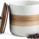 Spice Jars with Lid, Coffee Container Kitchen Food Storage Jars for Spice Sugar Tea Bag, Stackable Decorative Jars for Countertop, White & 37 fl.oz