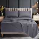 Utopia Bedding Full Size Extra Deep Pocket Sheet Set Fits Mattresses Up to 21 inches Cooling, Soft & Breathable Oeko-Tex 4 Piece Bed Sheets (Grey)