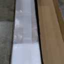 SmartStandard 42 x 80 in Glass Barn Door with 7FT Sliding Hardware Kit & Handle, Pre-Drilled Ready to Assemble, Waterproof PVC Coating, White, 5-Panel Glass