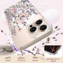 Magnetic for iPhone 16 Pro Max Case [Compatible with MagSafe][with Screen + Camera Protector] Clear Floral Flower Pattern Design, Slim Shockproof Phone Cover for Women Girls